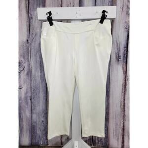 24WP CREAM A555484 Belle by Kim Gravel Petite Ponte Slim Straight Leg Pants